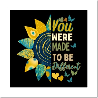 You were born to be different sunflower design Posters and Art